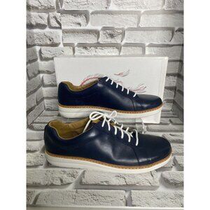 Clarks Unstructured Amberlee Rosa Sneakers Navy Leather Lace-Up Comfort  Size 11